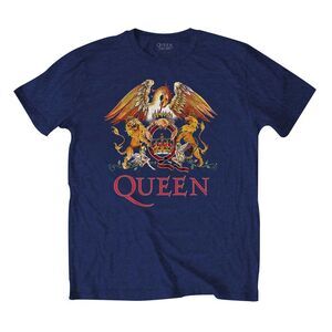 Queen Unisex Adult Classic Crest T-Shirt / Navy Blue